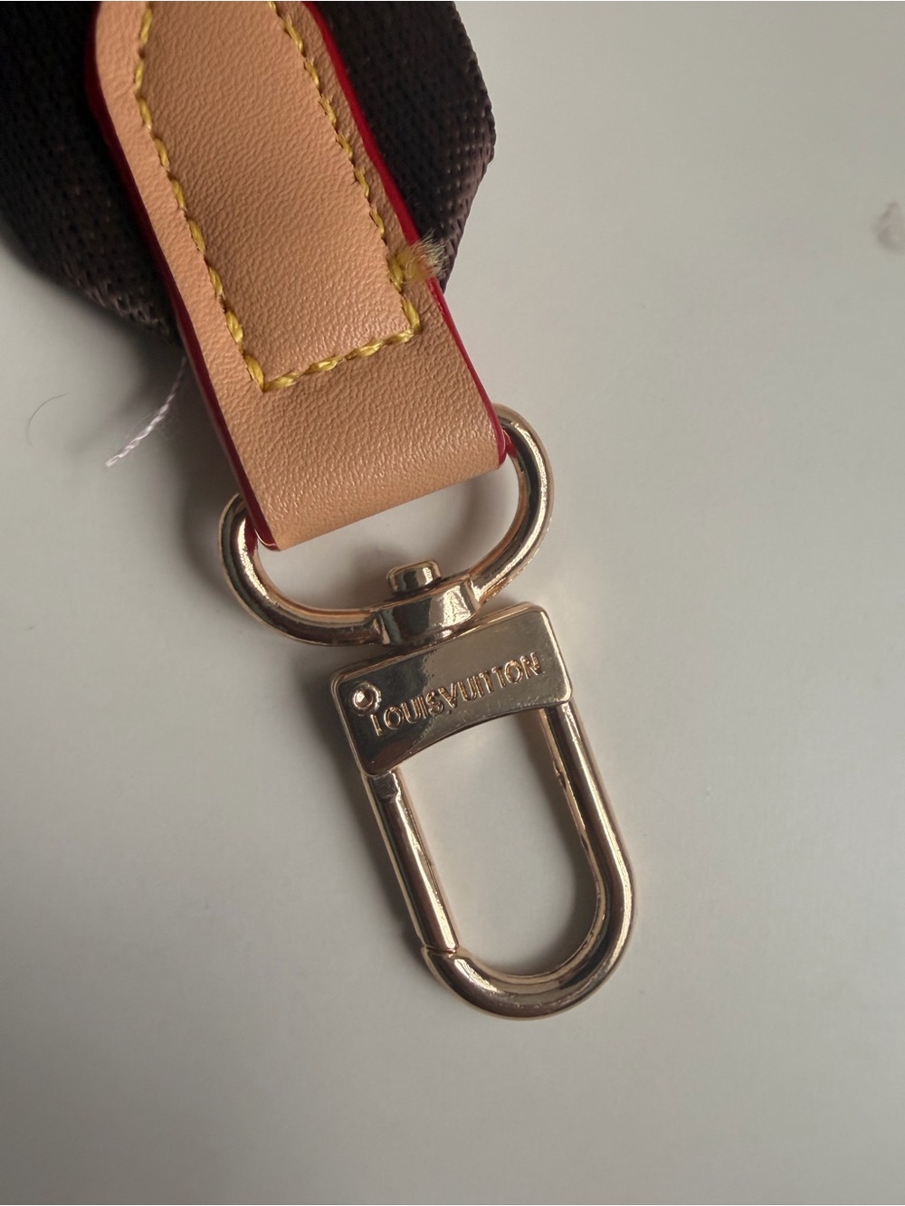 LV Designer Logo guitar Strap with Gold Hardware - Picture 5 of 6